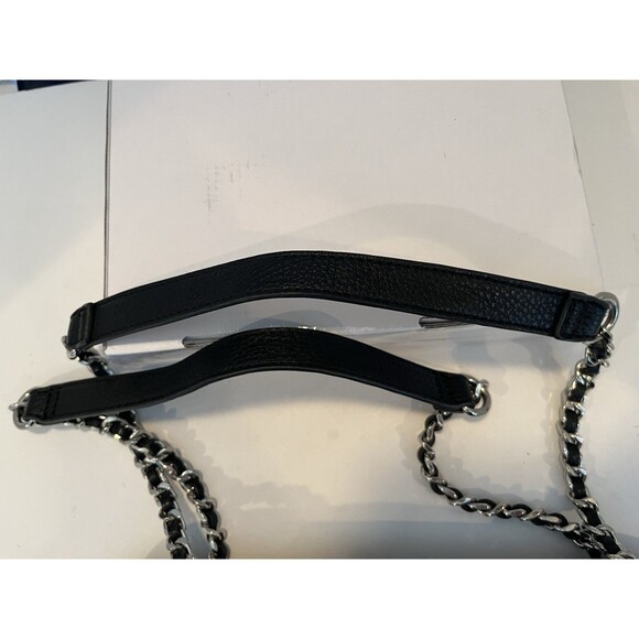 Forever 21 Black quilted Faux Leather shoulder Tote bag Goth Rock Excellent - Picture 5 of 8